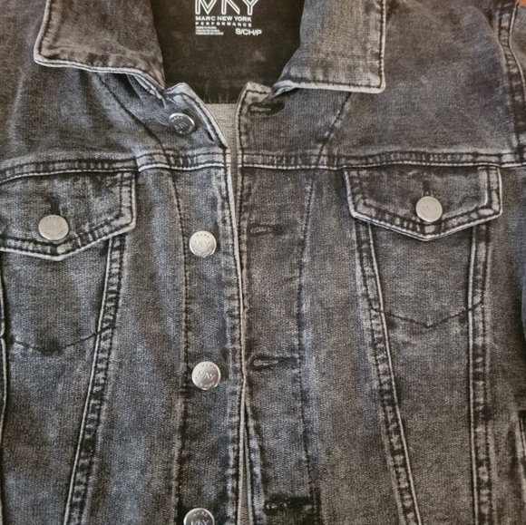 NWT Marc New York Charcoal Acid Wash Stretch Denim Jacket Size Small - Picture 7 of 16